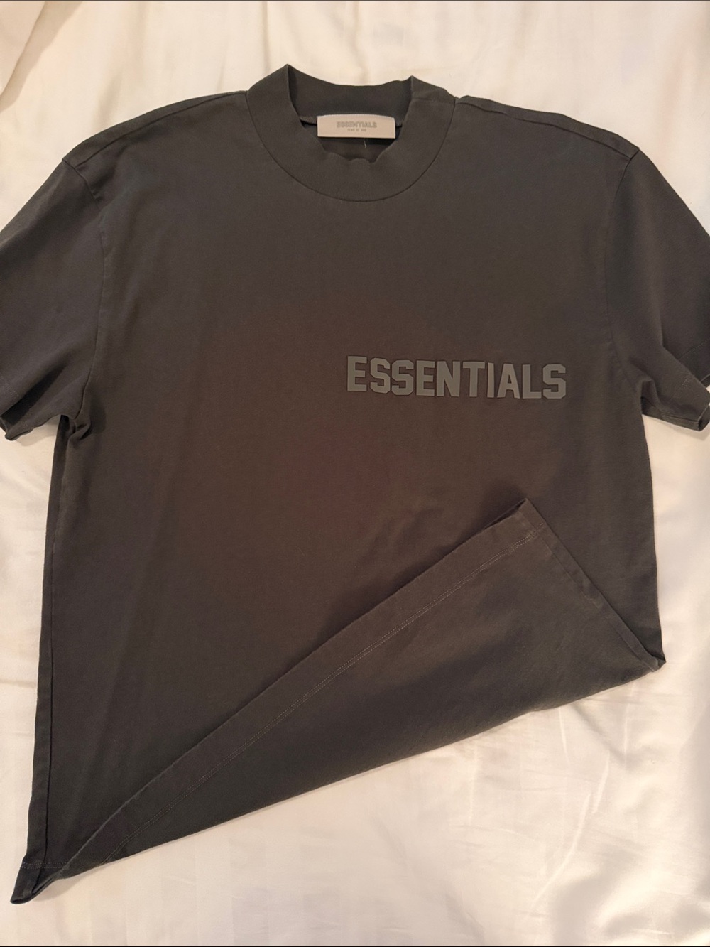 Essentials Men's Short Sleeve Logo Tee in Charcoal